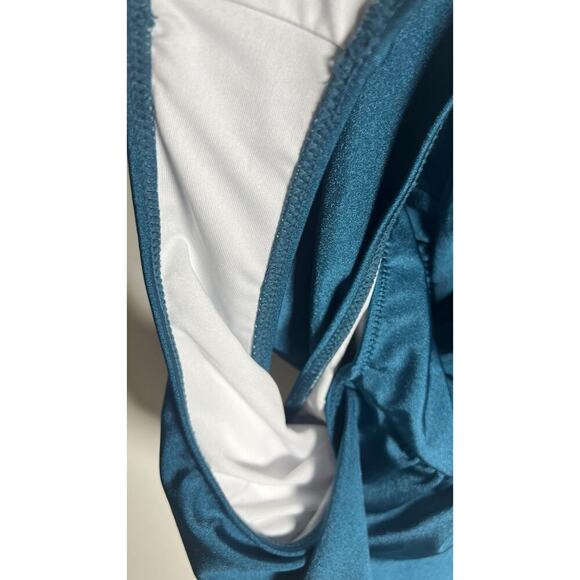 Felnart One Piece Size Large Turquoise Tummy Control Halter neck Swimsuit NEW - Picture 10 of 11